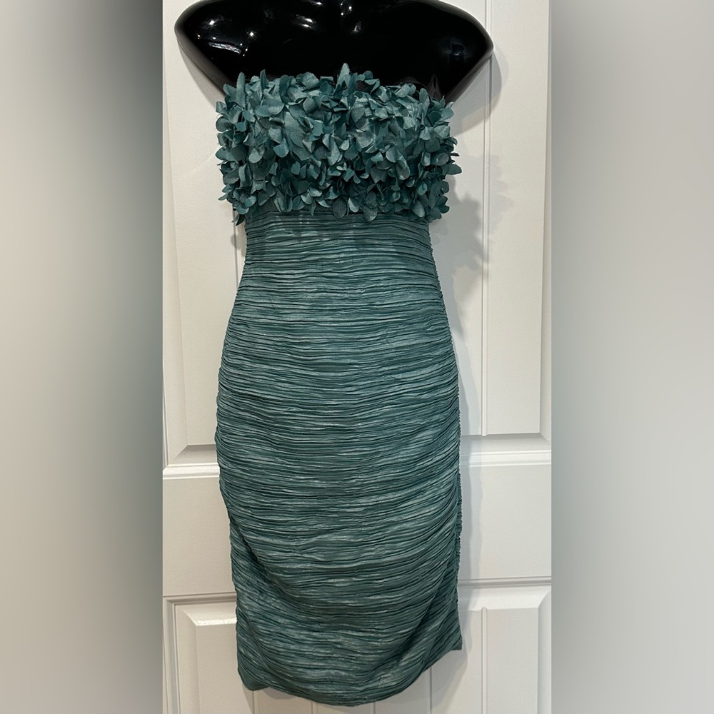 Daisy Floral Appliqué Strapless Dress